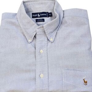 Ralph Lauren Men's Tilden Blue Button-up Long Sleeve Pocket‎ Embroidered Logo XL